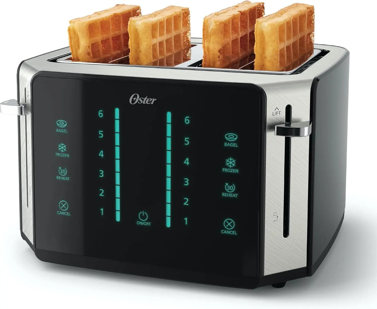 4-Slice Toaster Touch Screen Stainless Steel Digital Timer 6 Shade Settings Easy to Clean