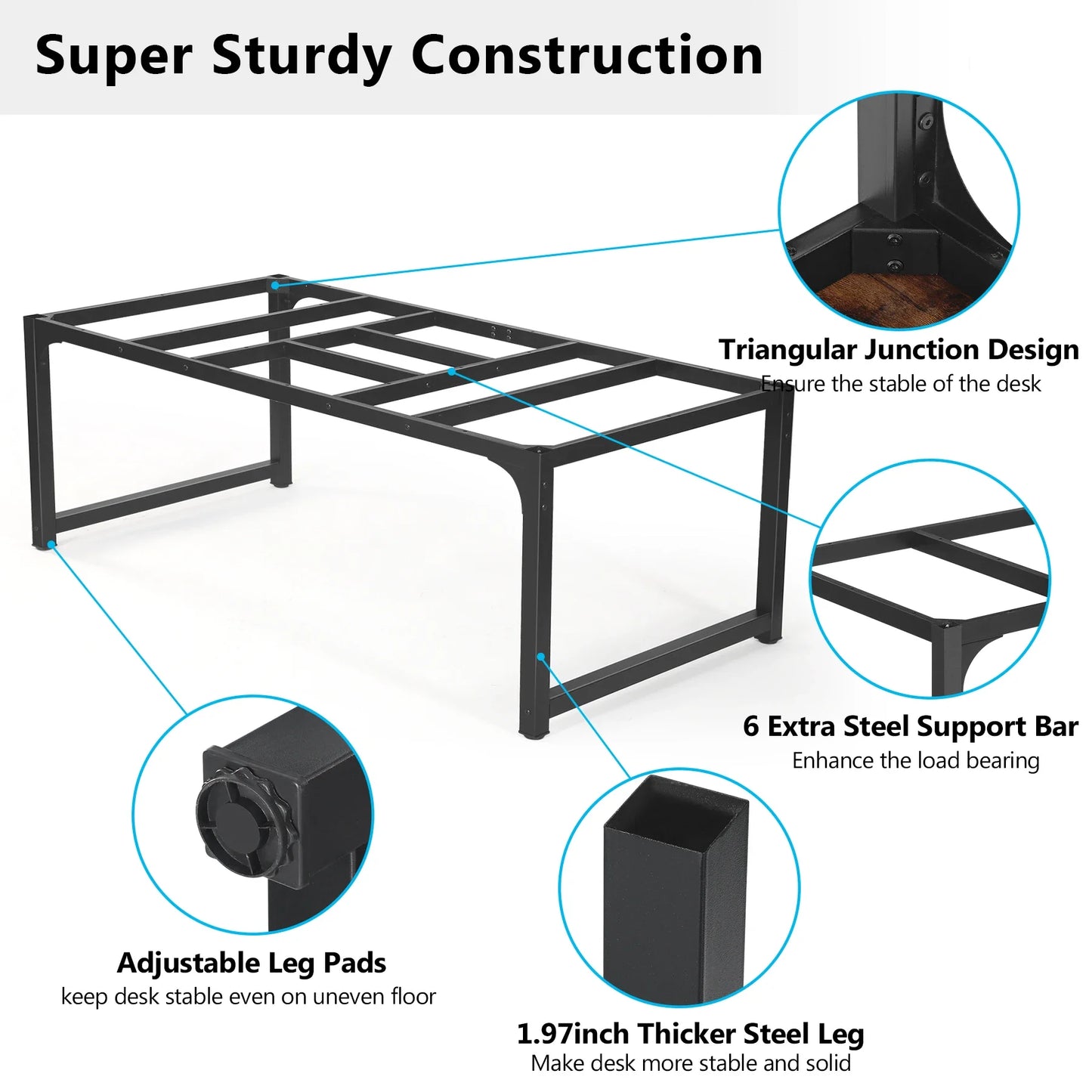 Tribesigns Modern Computer Desk 70.8 inch Large Executive Office Desk Study Writing Desk Workstation
