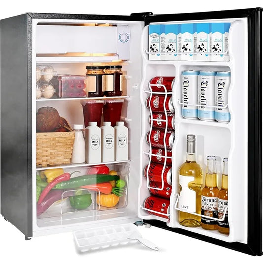 EUHOMY 3.2 Cu.Ft Mini Fridge w/ Freezer, Refrigerator, LED light, Adjustable Thermostat