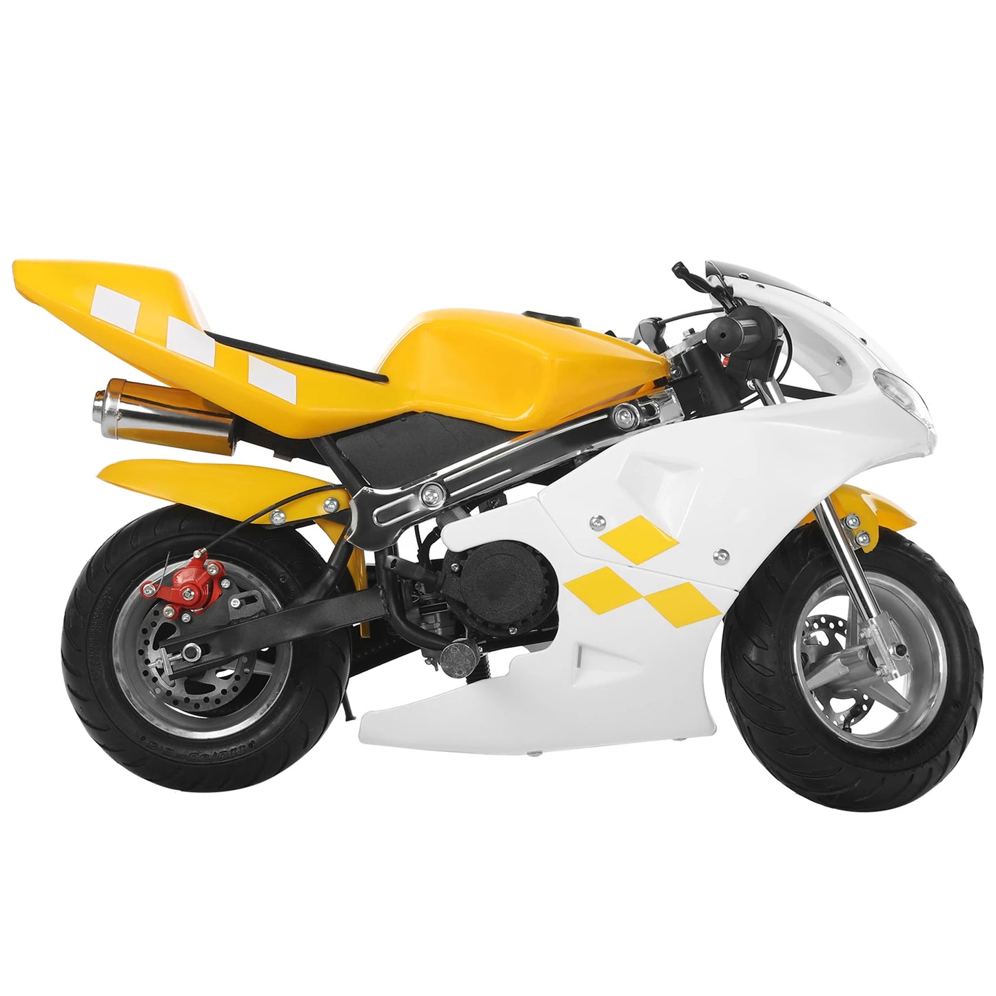 49cc 2 Stroke Pocket Bike, Mini Motorcycle for Kids, Gas Pocket Motorbike with Strong Dual Brake