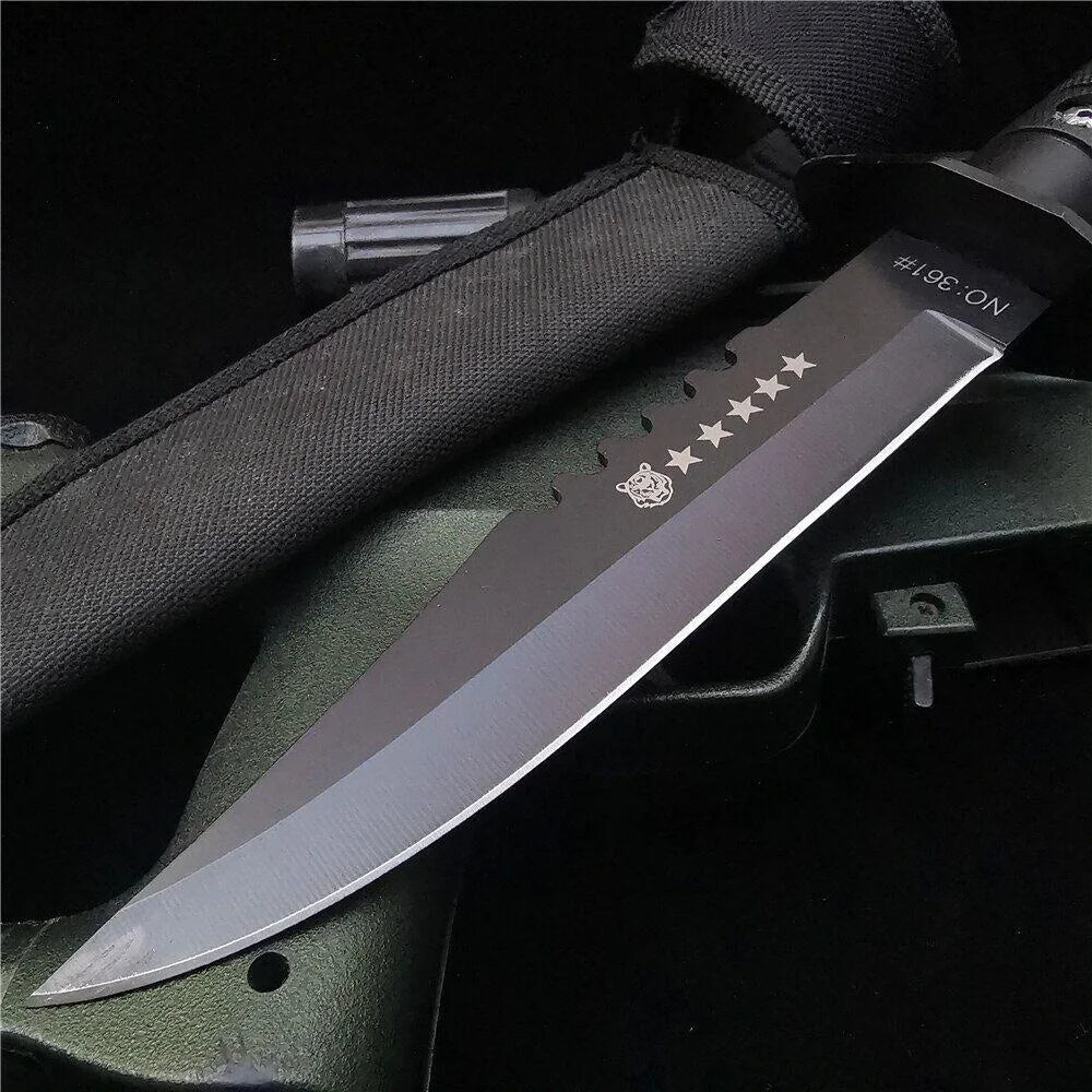 Outdoor Tactical Hunting Knife Fixed Blade Knife, Suitable for Camping, Garden