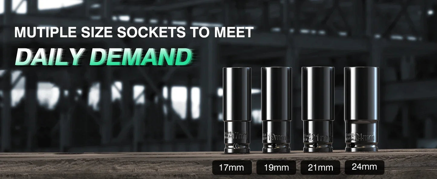 AVHRIT 1/2" Cordless Brushless Impact Wrench 1000Nm(738Ft-lbs) w/ 2x5.0Ah for Makita Power Tool Kit