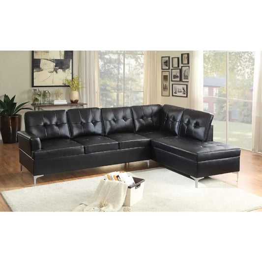 Sofa, 109-inch X 108-inch, L-Shaped Sofa, PU Leather Cover, Living Room Furniture, Recliner Sofa