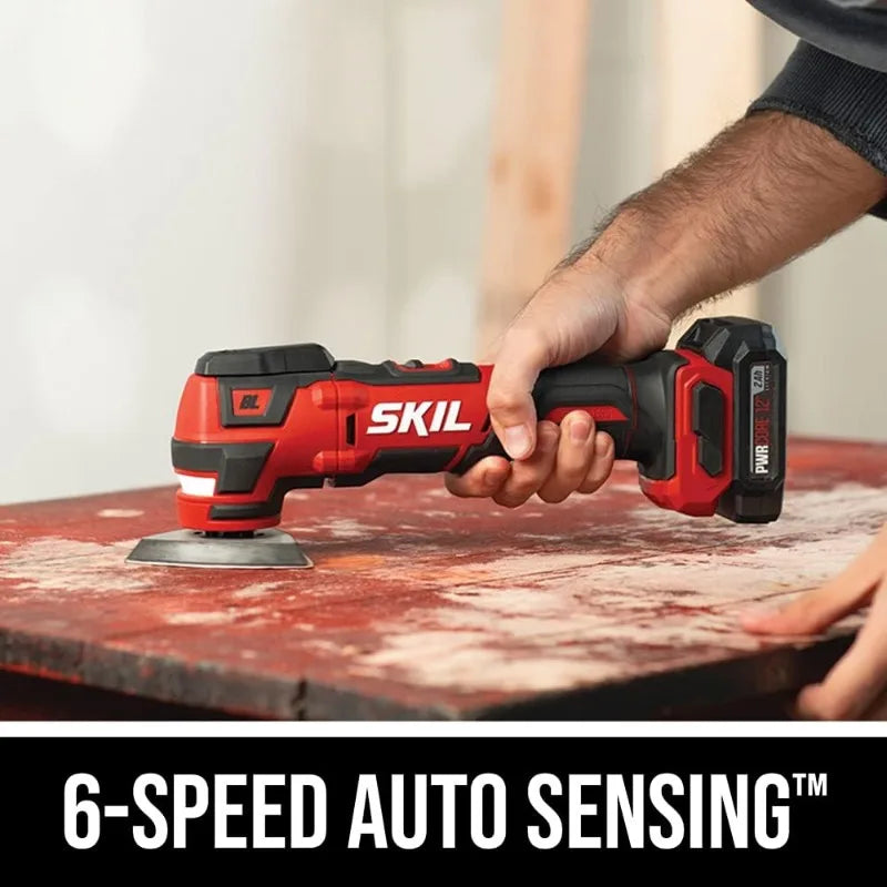 SKIL PWR CORE 12 Brushless 6-Tool Combo Kit, Included 4.0Ah & 2.0Ah Lithium Battery PWR Jump Charger