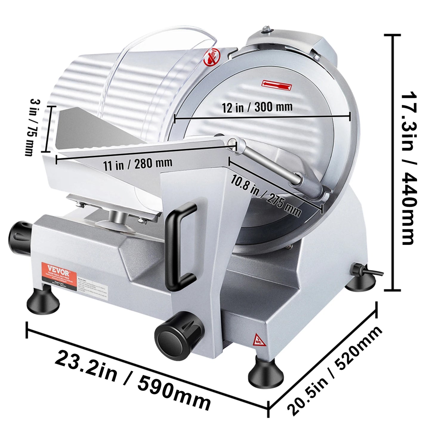 SucceBuy Meat Slicer 200W/240W/320W/340W Electric Deli Food Slicer Adjustable Thickness