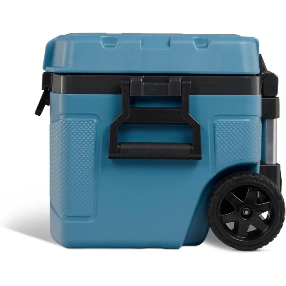 52 Qt Wheeled Coolers never-flat smooth-ride wheels Extra-thick 1.5-inch foam-insulated walls