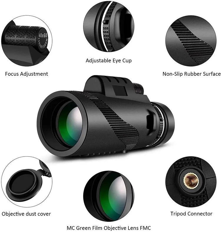 Portable Zoom HD 5000M Telescope Folding Long Distance Mini Powerful Telescope for Hunting Sports