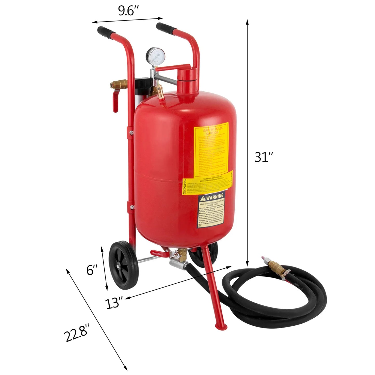 VEVOR 40L 10Gal Sandblaster Heavy Duty Steel Abrasive Air Sand Blaster Mobile Rust Remove Surface