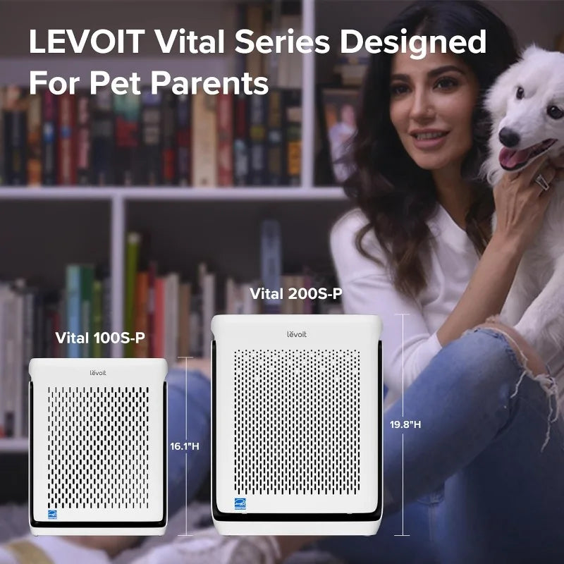 LEVOIT Air Purifiers/ Up to 1800 Ft² /1 Hr w/Washable Filter,Air Quality Monitor,Smart WiFi,Pet Hair