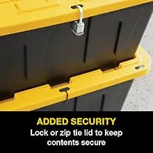 Black&Yellow 17-Gal Heavy Duty Tough Storage Container&Snap-Tight Lid,(12.5”Hx18”Wx26.9”D), [4 Pack]