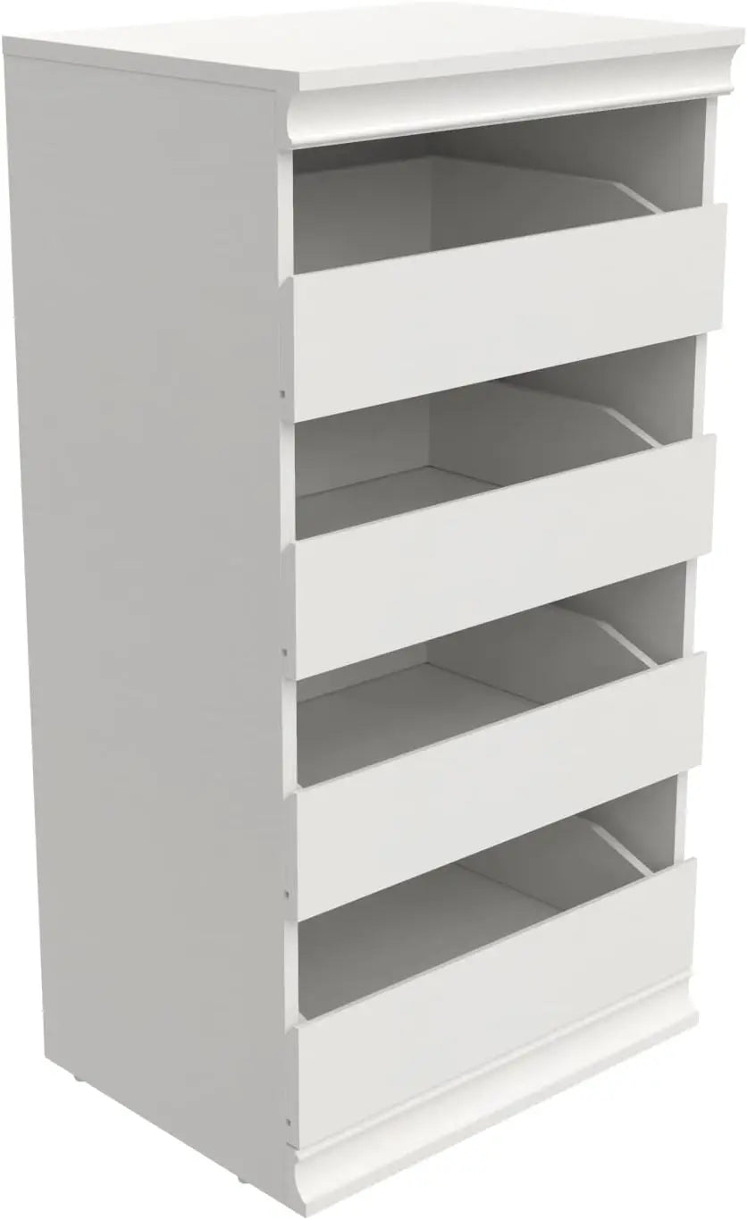 ClosetMaid Modular Storage Unit/4 Drawers, Wood Closet Organizer, Decorative Trim, White