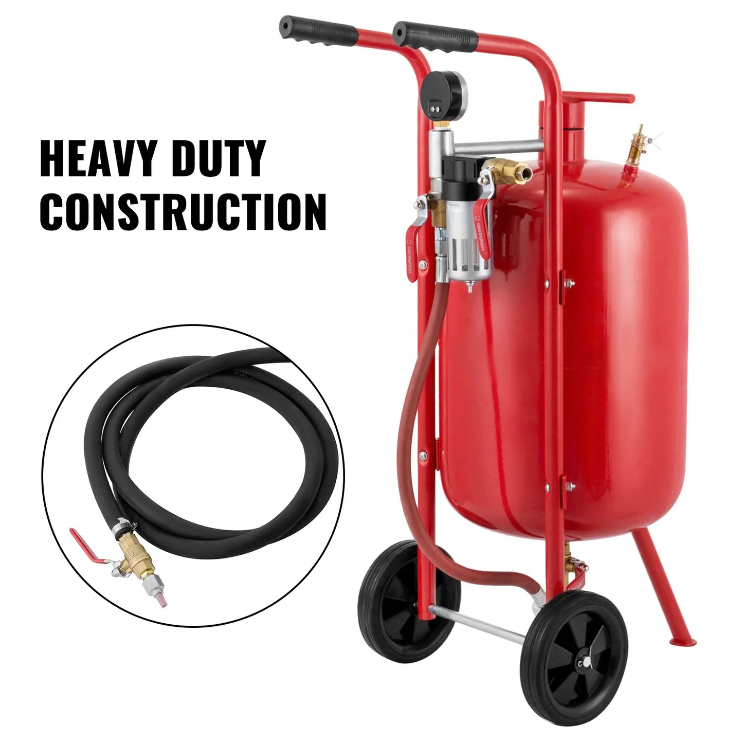 VEVOR 40L 10Gal Sandblaster Heavy Duty Steel Abrasive Air Sand Blaster Mobile Rust Remove Surface