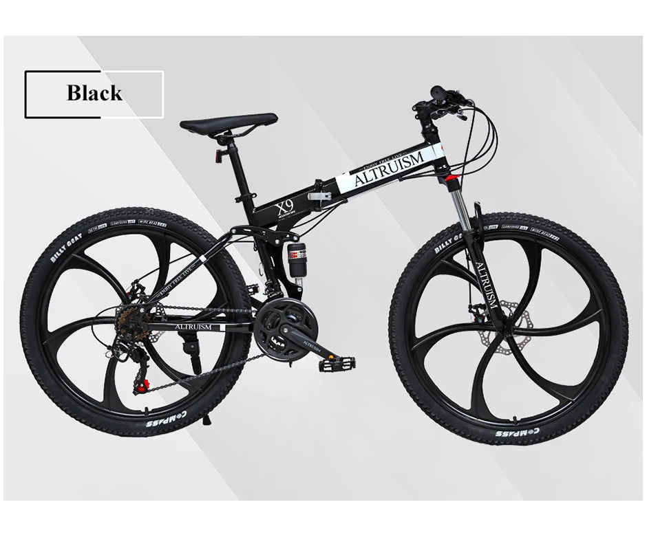 26 Inch Mountain Bike 21 Speed Dual Suspension Adult Bicycle with Adjustable Disc Brake