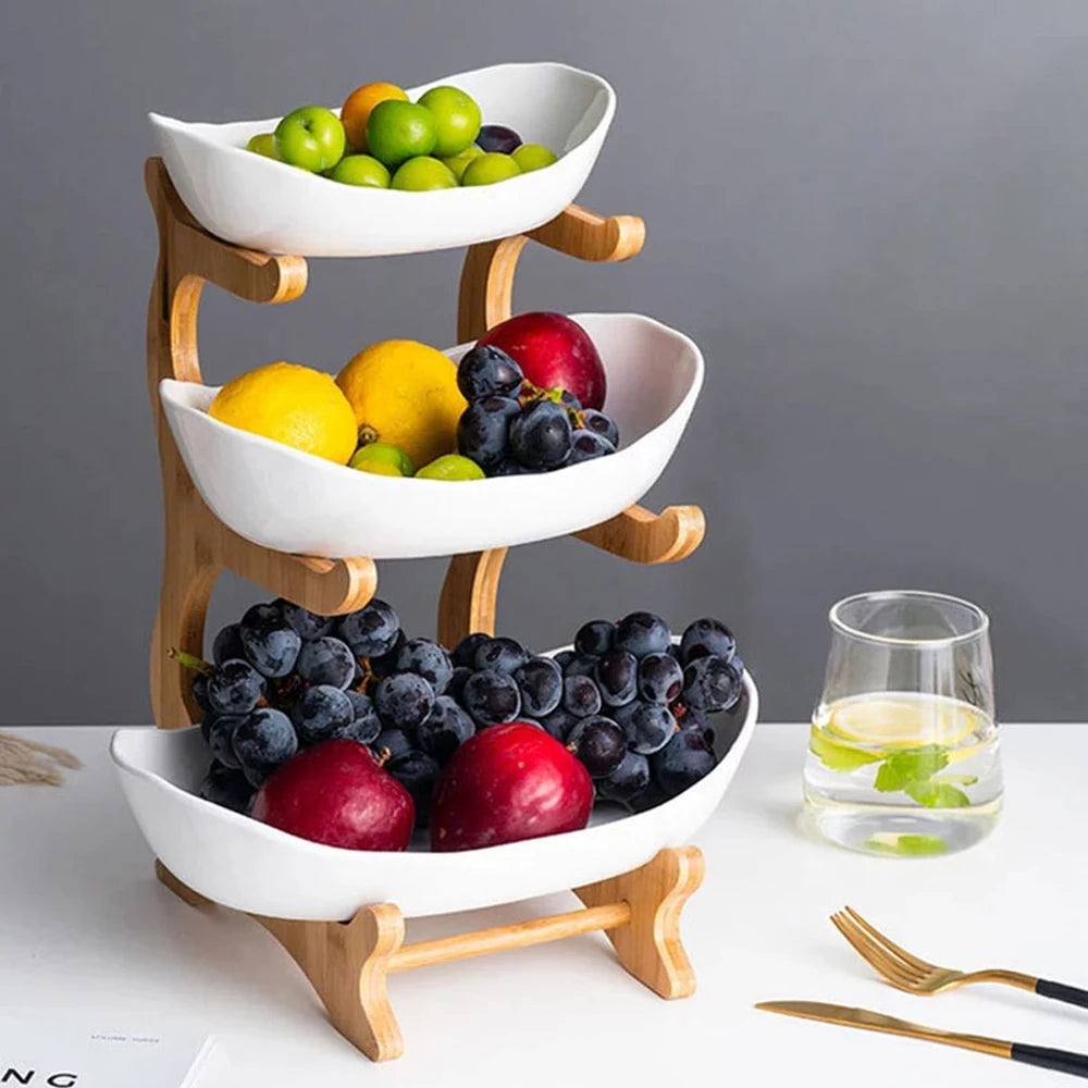 3 Layer Fruit Plate Home Plastic Snack Dish Creative Modern Dried Fruit Basket Candy Dish