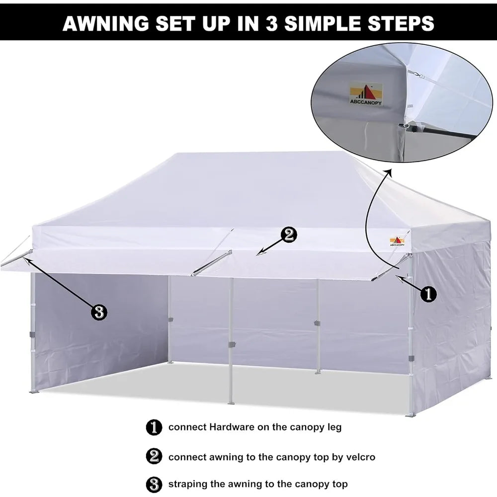 Portable Freestanding Shelter W/ Awning & Booth 10x20 Pop Up Commercial Canopy Tent-Events Vendor