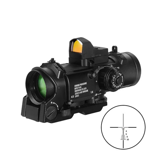 1x-4x Fixed Dual Purpose Scope With Mini Red Dot Scope Red Dot Sight Hunting Scopes