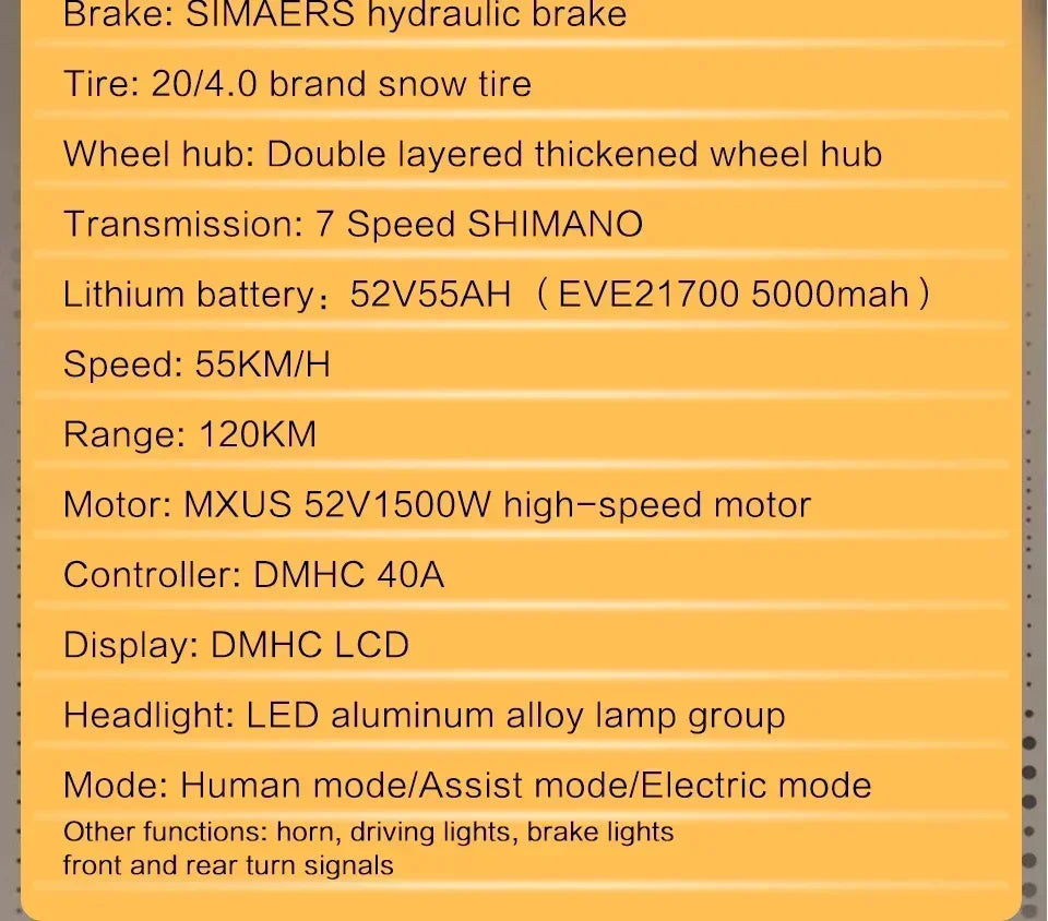 Ebike AKEZ King Kong1500W 48V 41AH dual battery, 20-inch fat tires, hydraulic oil brakes
