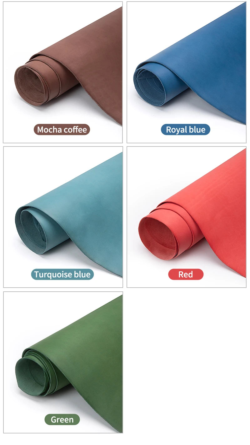 WUTA Full Grain Drum Dyed Vegetable Tanned Cowhide Skin Pre-cut Vachetta Leather Genuine Leather