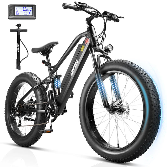 1000W Electric Bike/Fat Tire Ebike 26MPH, 48V 13Ah Battery,26"x4" Electric Mountain Bike, 7-Speed