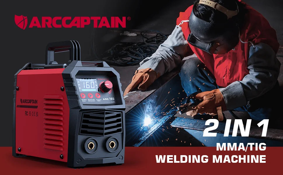 ARCCAPTAIN 160 Amp ARC Welder DC Inverter Dual 110V 220V IGBT MMA Stick Lift TIG Portable Synergy