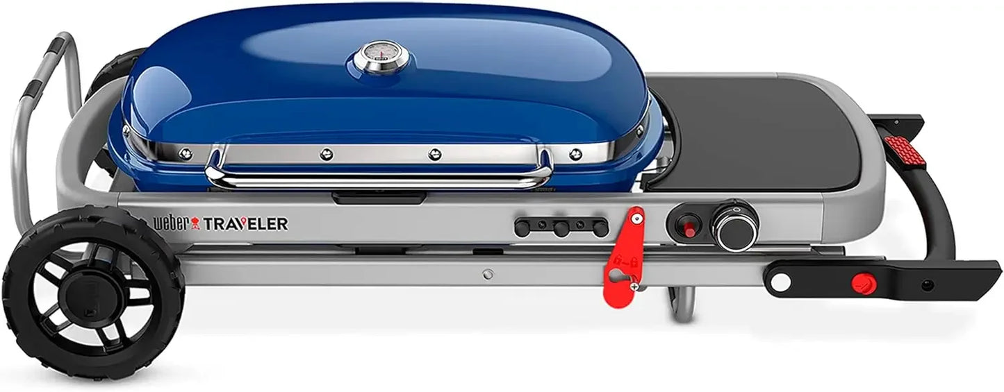 WEBER Traveler Portable Gas Grill, Blue Gas Barbecue Grill