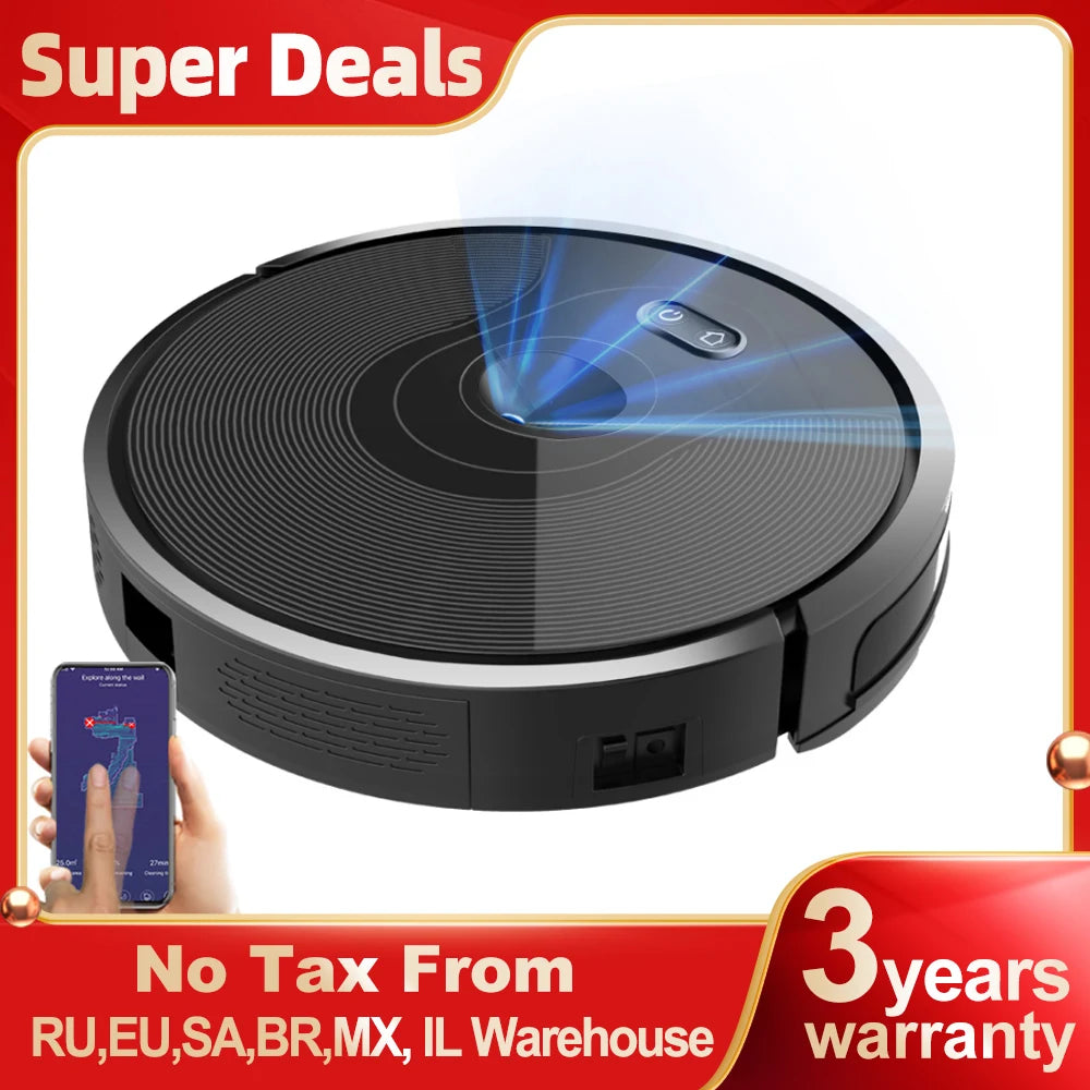 Robot Vacuum Cleaner ABIR X6 , 6000PA Suction, Smart Eye System,Smart Home Appliance