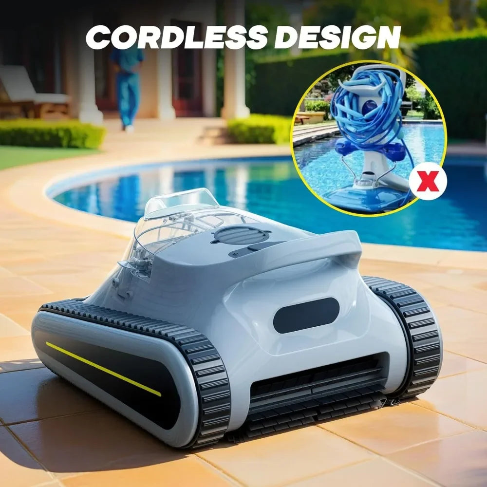 NEW SEAL Cordless Robotic Pool Vacuum Wall-Climbing Automatic Pool Cleaner Suitable for Walls Floors