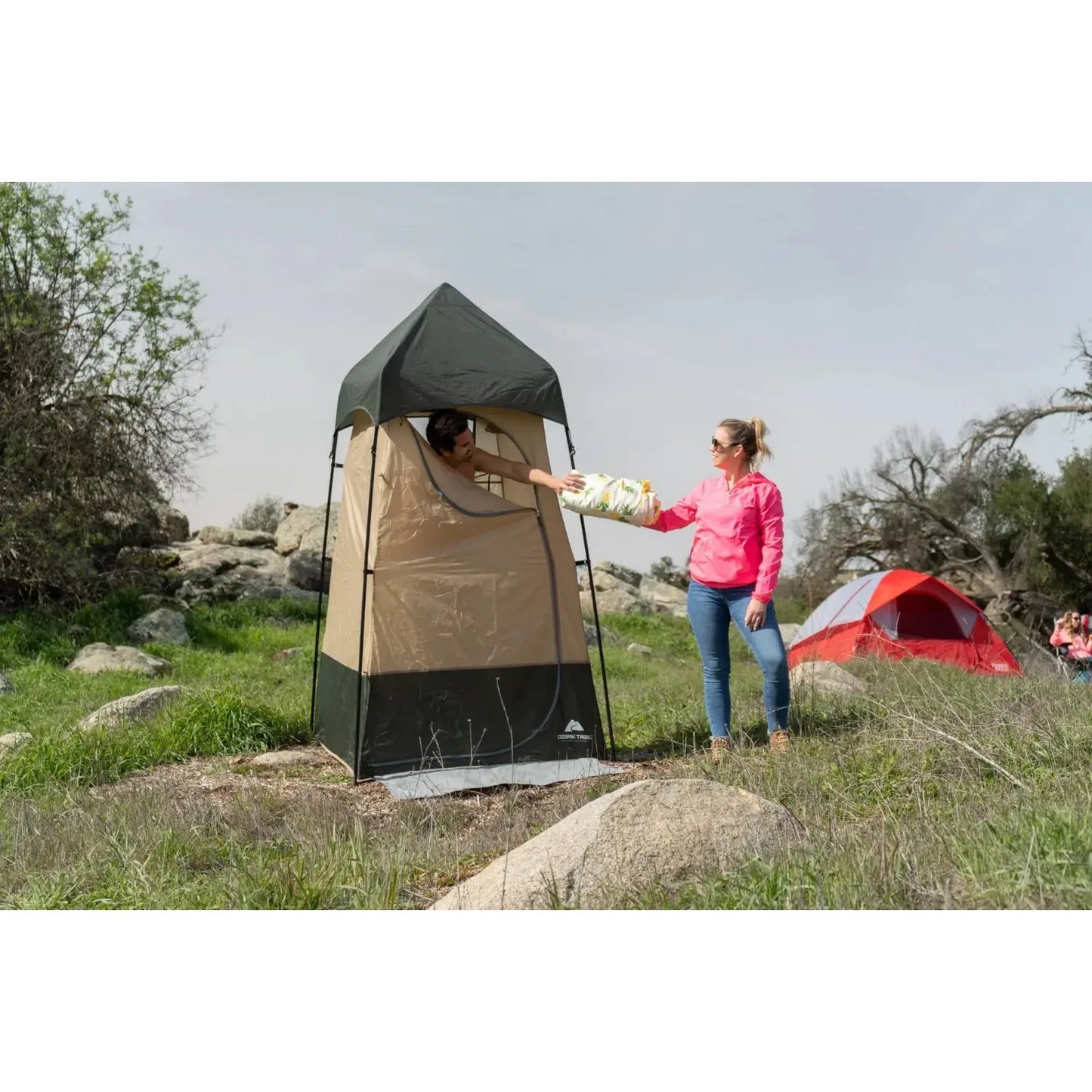 OZARK TRAIL Hazel Creek Lighted Privacy Tent One Room, Green