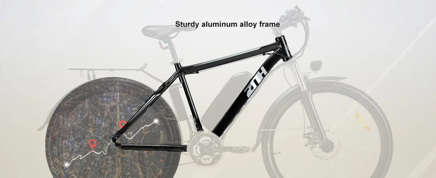 1000W Peak 48V Electric Bike, 26" Mountain Bike with Removable Battery,Up to 50Miles Range 20 MPH