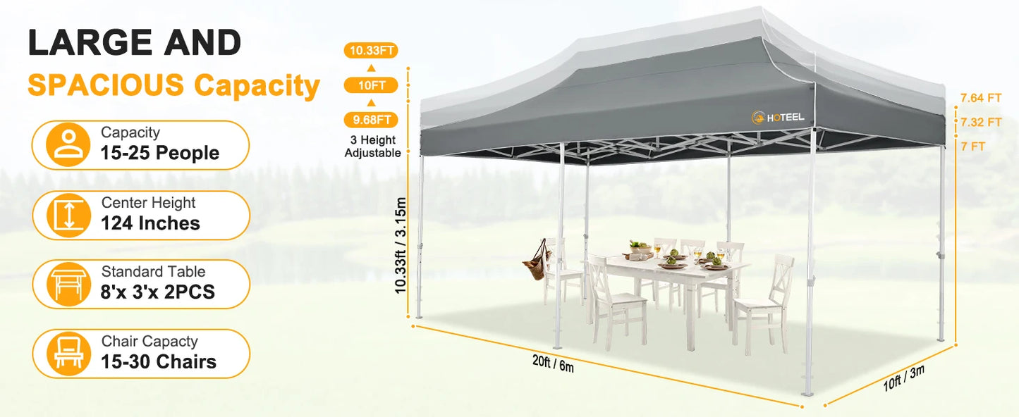 10x20 Heavy Duty Pop Up Canopy Tent Outdoor Canopy Tent