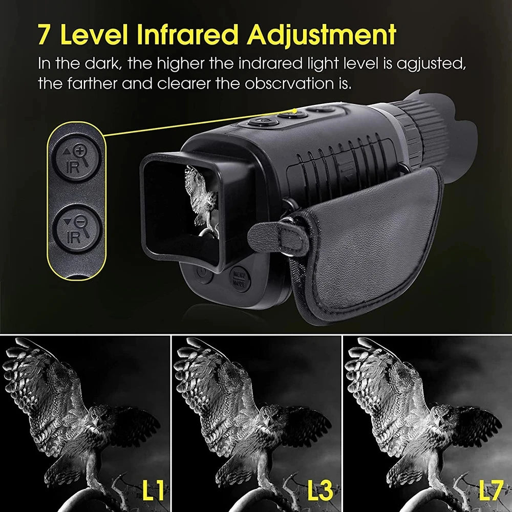 Monocular Night Vision 1080P HD Infrared Camera 5X Digital Zoom Telescope Full Darkness 300m