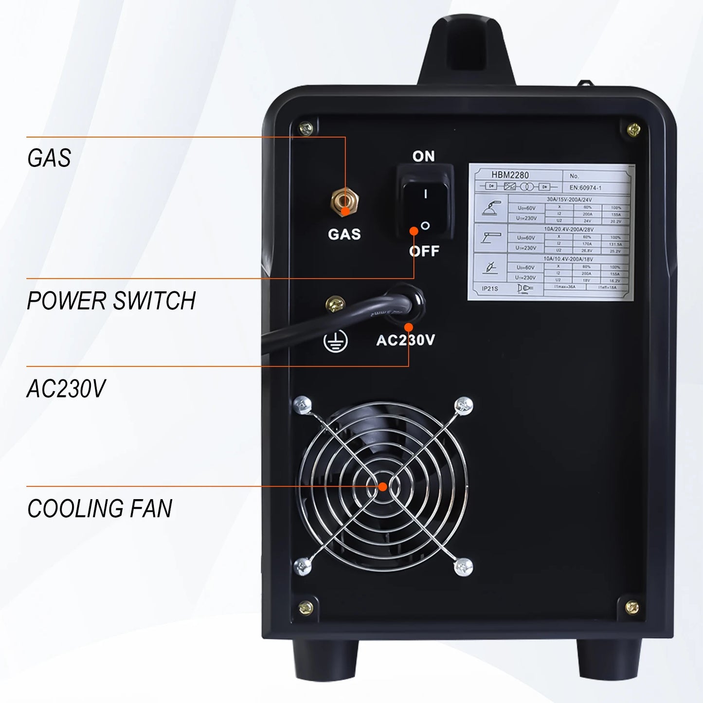 HZXVOGEN 4 In 1 HBM2280 200A Synergy Inverter Welder Gasless Gas MIG Aluminum ARC MMA Tig Tools