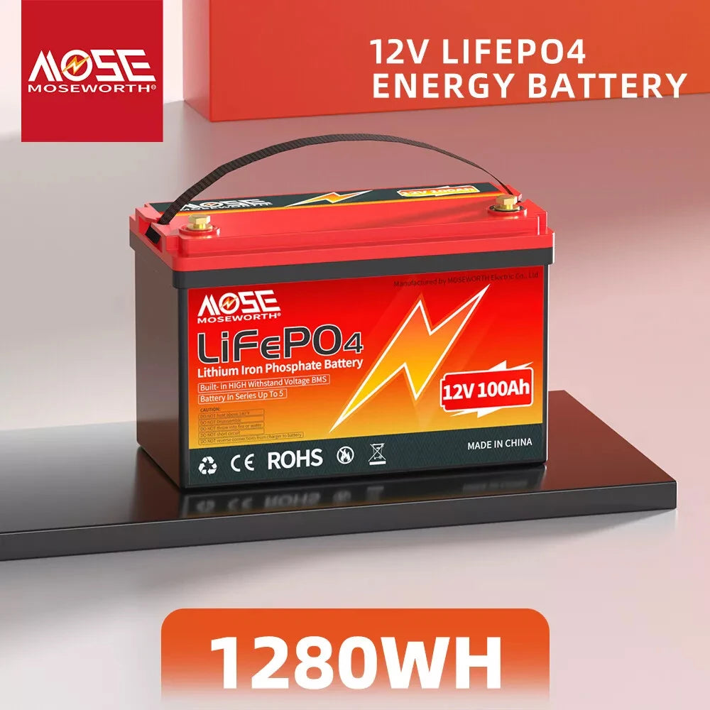 12.8V 100Ah LiFePO4 Lithium Battery with 100A BMS Rechargeable Deep Cycle SLA AGM GEL Battery