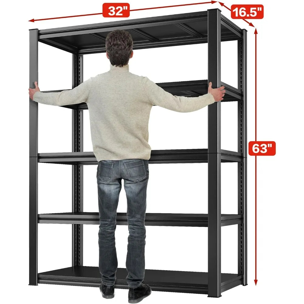 Garage Shelving Heavy Duty Storage Shelves 2000LBS Adjustable Garage Storage Shelves 5 Tier Metal