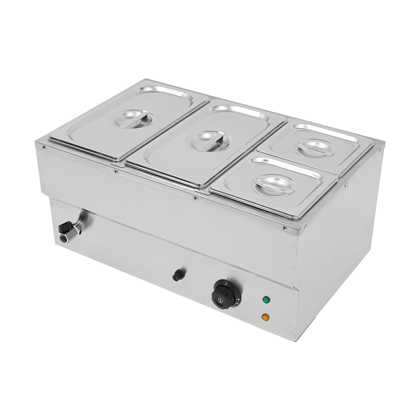 Electric 4-pan Food Warmer Commercial Stainless Steel Buffet Server Adjustable