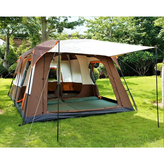 Extra Large Tent 10-12 Person(A),Family Cabin Tents,2 Rooms,3 Doors & 3 Windows/Waterproof, Large