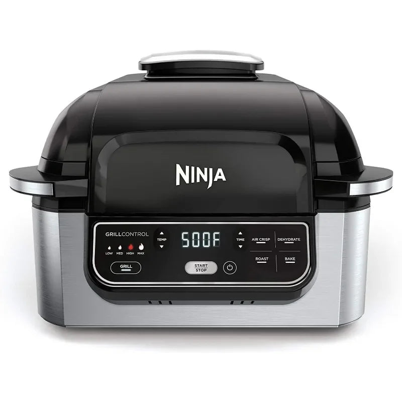 Ninja AG301 Foodi 5-in-1 Indoor Electric Grill with Air Fry, Roast, Bake & Dehydrate - Programmable