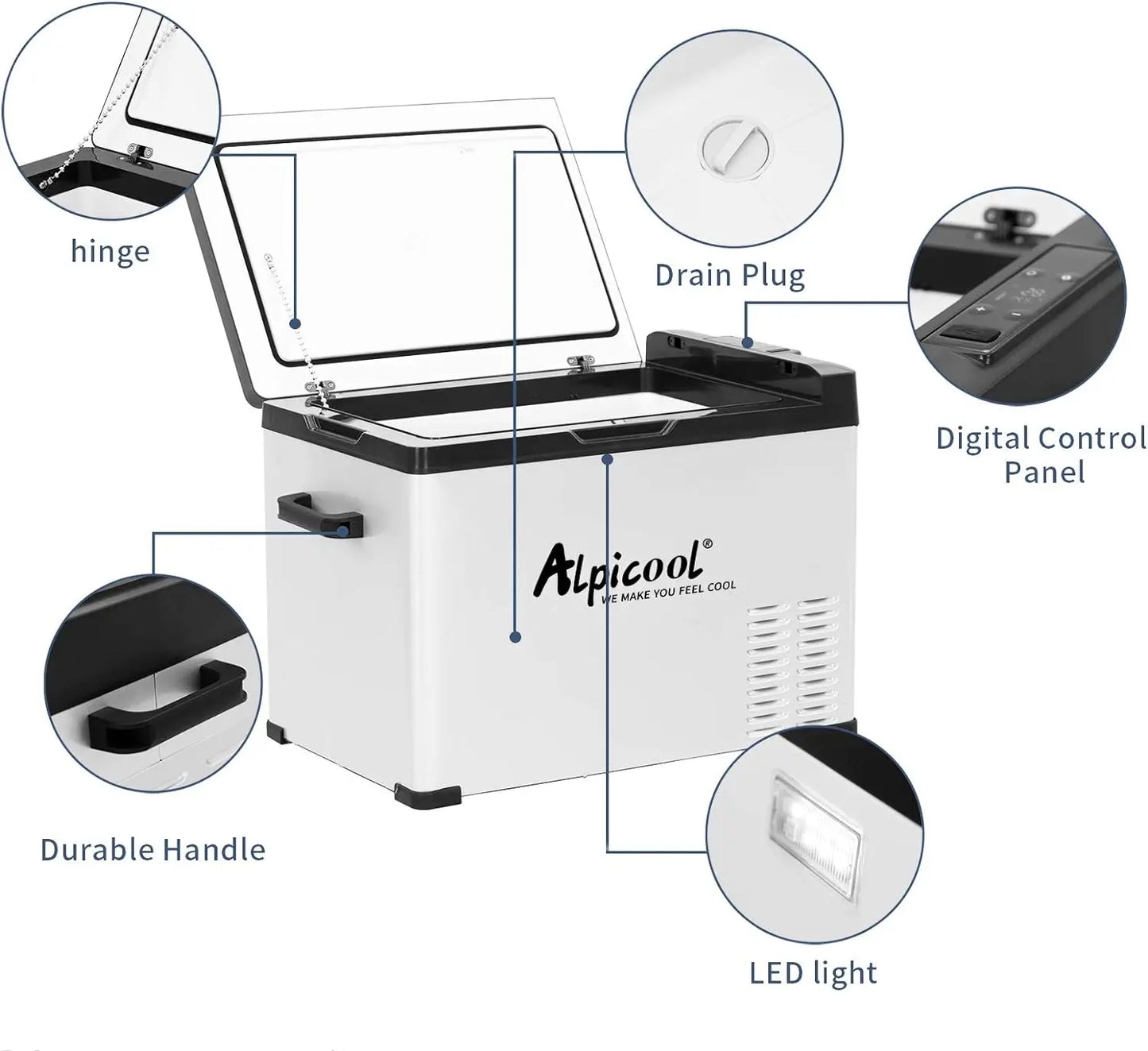 C40 Portable Refrigerator, 12 Volt Car Freezer, 42 Quart(40 Liter) Fast Cooling 12V Fridge Cooler