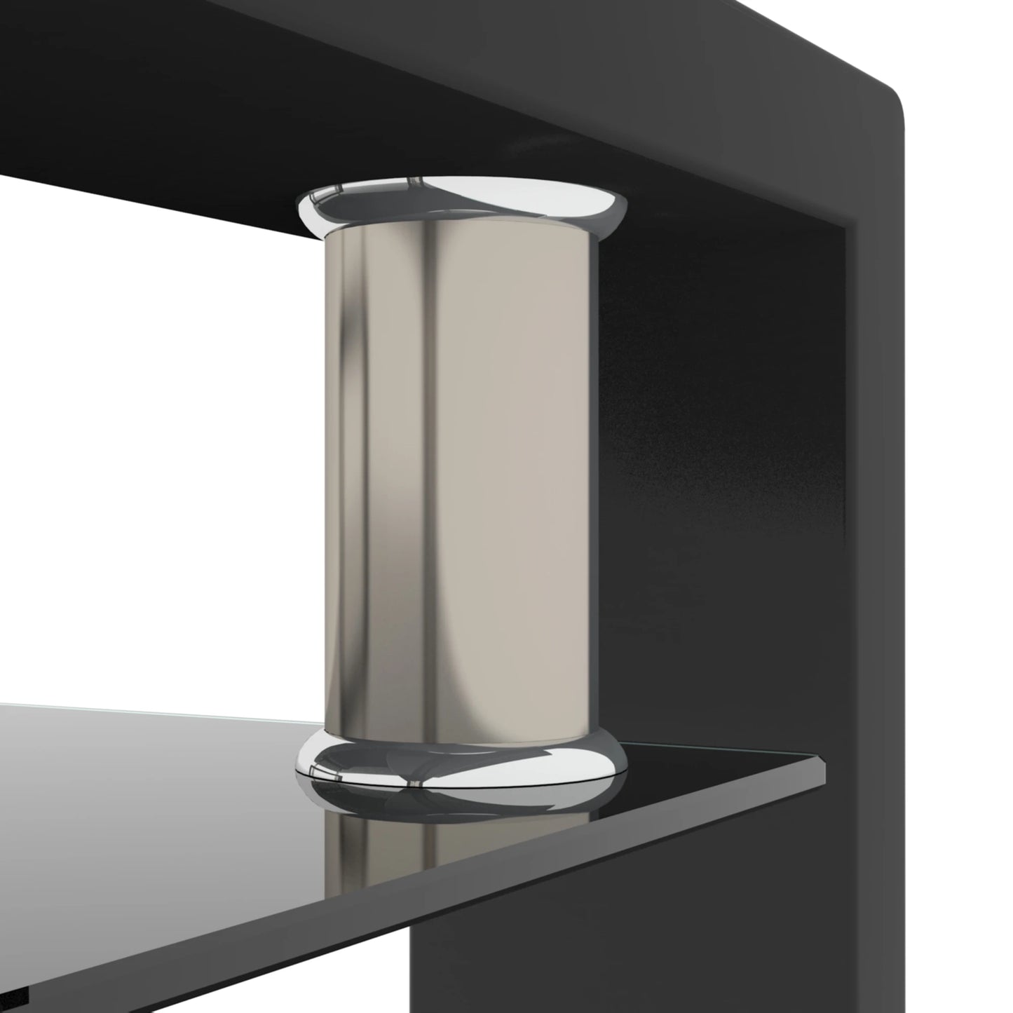 Rectangle Black Glass Coffee Table, Clear Coffee Table, Modern Side Center Tables/Furniture