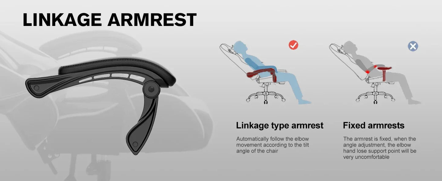 Gaming Chair, Computer Chair with Footrest and Lumbar Support, Height Adjustable Game Chair