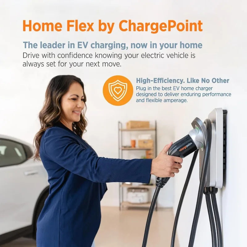 ChargePoint Home Flex Level 2 EV Charger,NEMA 14-50 Outlet 240V EV Charge Station,Electric Vehicle Charging Equipment Compatible