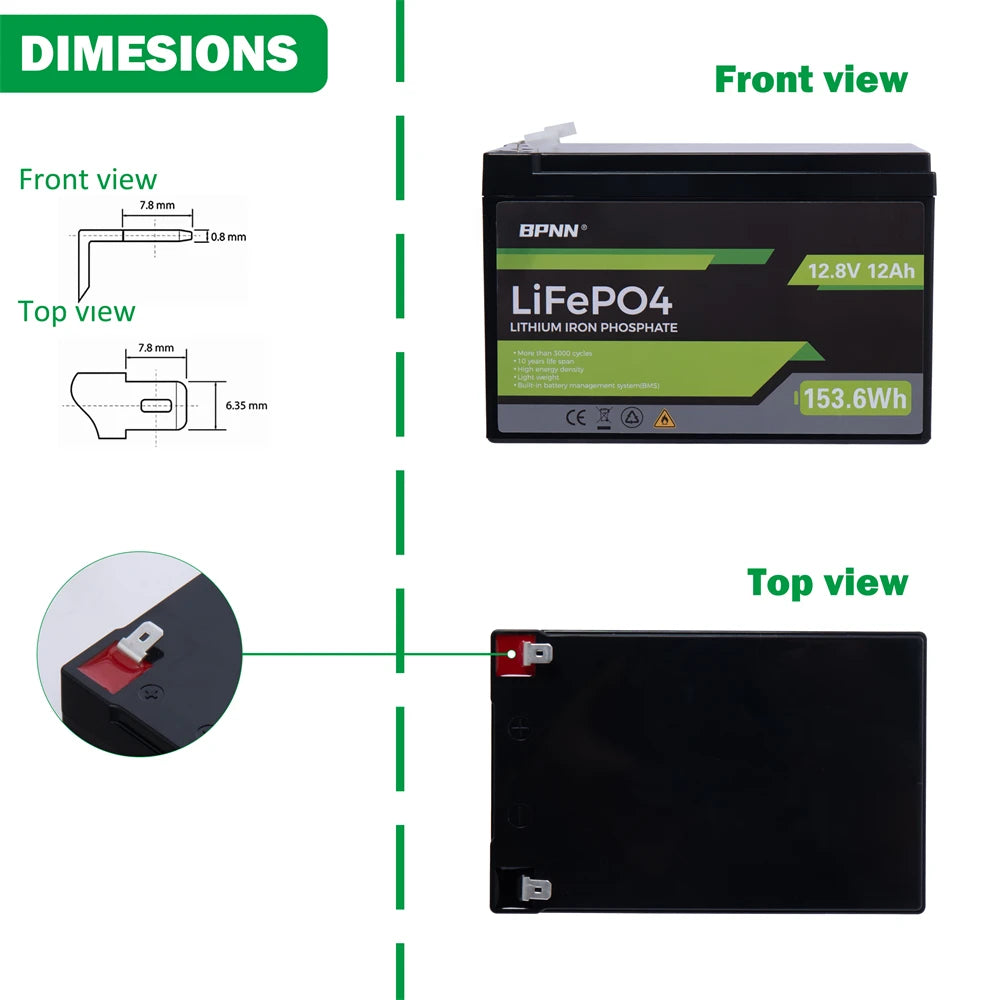 12V 200Ah 100Ah 50AH LiFePO4 Battery with BMS Lithium Iron Phosphate Batteries Pack for Solar Boat Golf Cart Wind Solar Energy