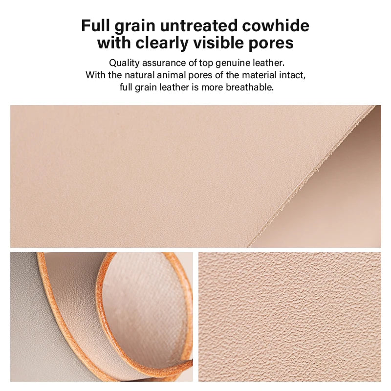 WUTA Full Grain Natural Vegetable Tanned Cowhide DIY Pre-cut Vachetta Leather Genuine Leather Craft