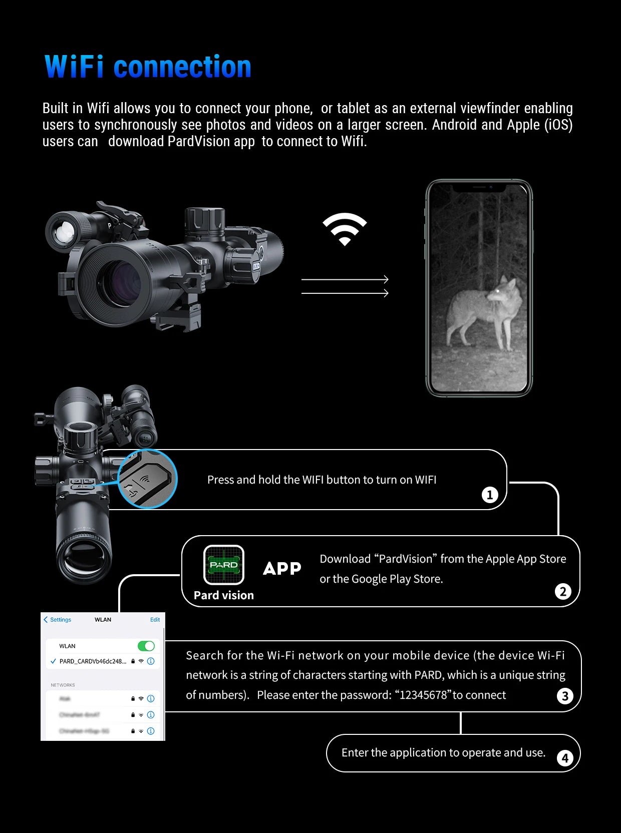 PARD DS35-50/ DS35-70 +TL3 Night Vision Scope Hunting Optics Long Eye-relief Display 2560*1440px