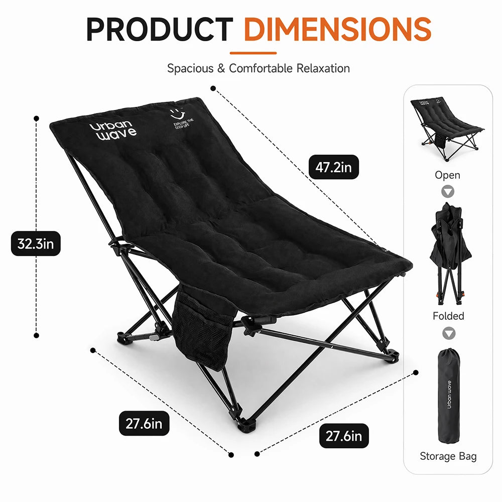 Outdoor folding bed, camping bed with mattress, portable folding bed, 330 Lbs capacity, carry bag