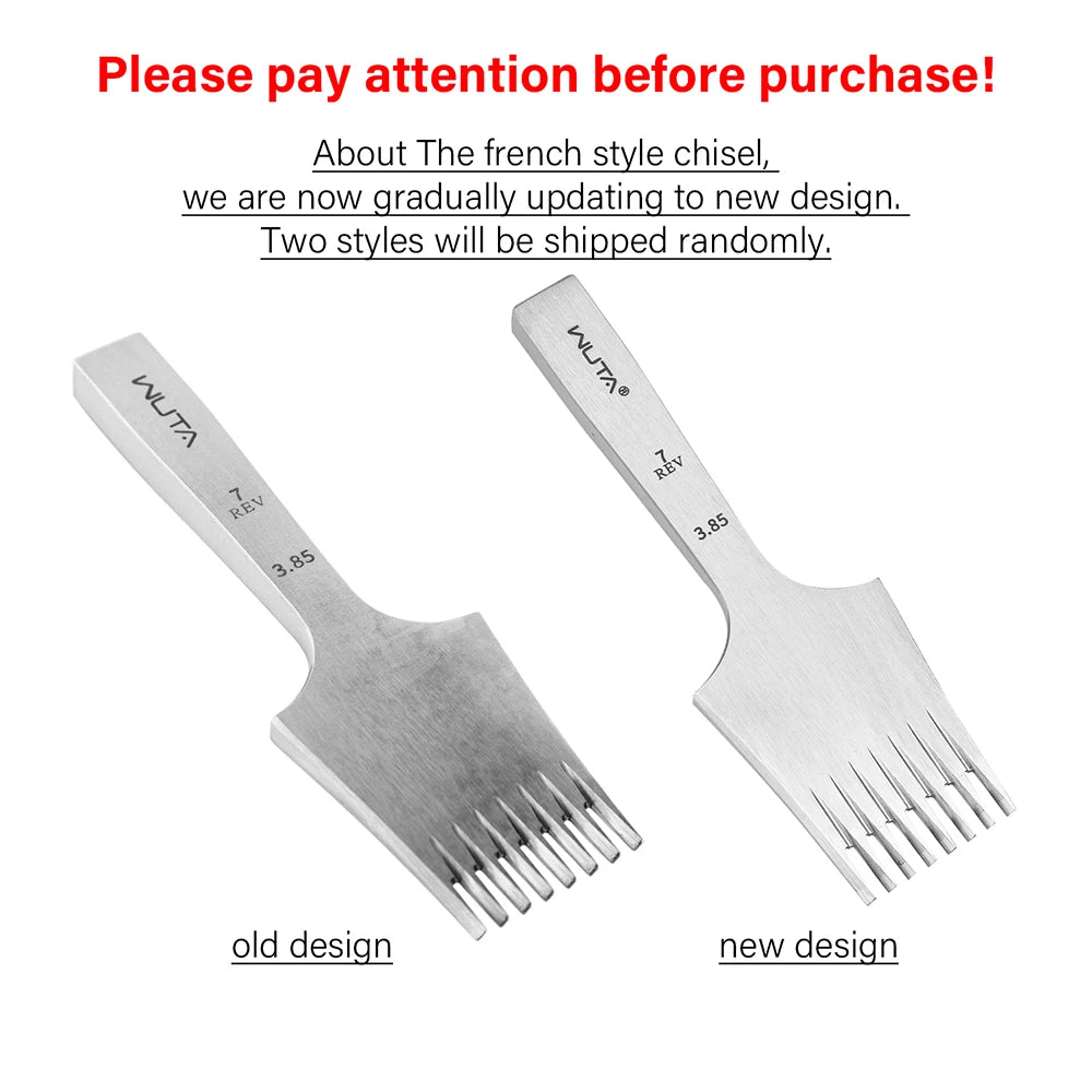 WUTA 1pc High Quality Sharp Leather Chisel French Style Pricking Iron /Polish-2.7/3.0/3.38/3.85mm