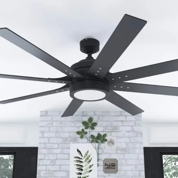 Honeywell Xerxes, 62 Inch LED Ceiling Fan with Light and Remote Control, 8 Blades with Dual Finish