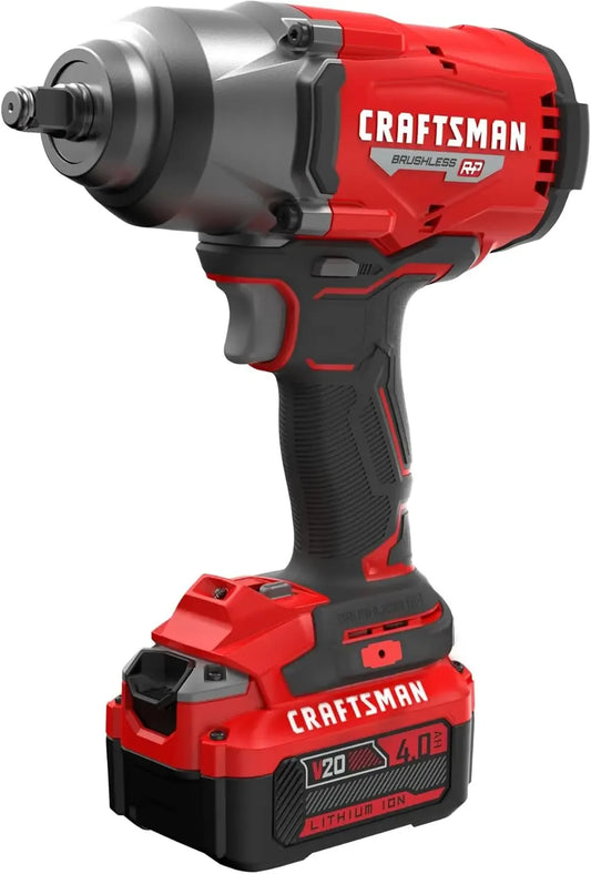 V20 RP Impact Wrench, Cordless, Brushless, High Torque, 1/2 Inch, 4Ah Battery and Charger