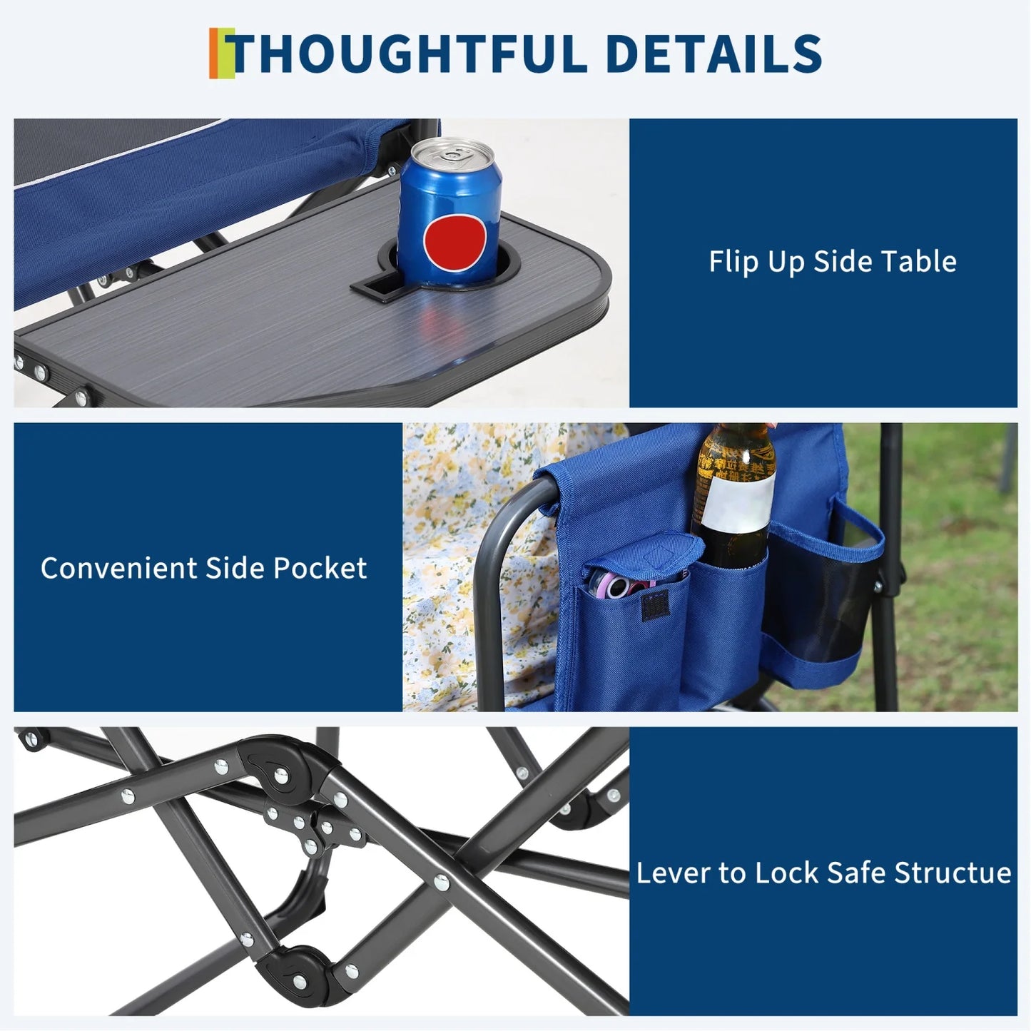 1 Pack / 2 Pack Oversized Heavy Duty Folding Directors Chair for Adults, 400 Lbs Capacity