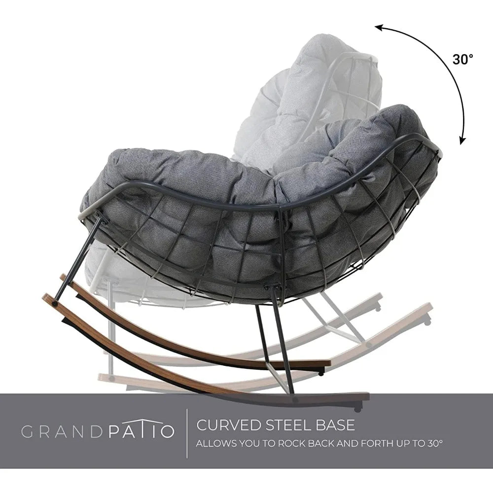 patio Rocking Chair Outdoor Rocking Chair with Cushion Outdoor Rocker Recliner Chair